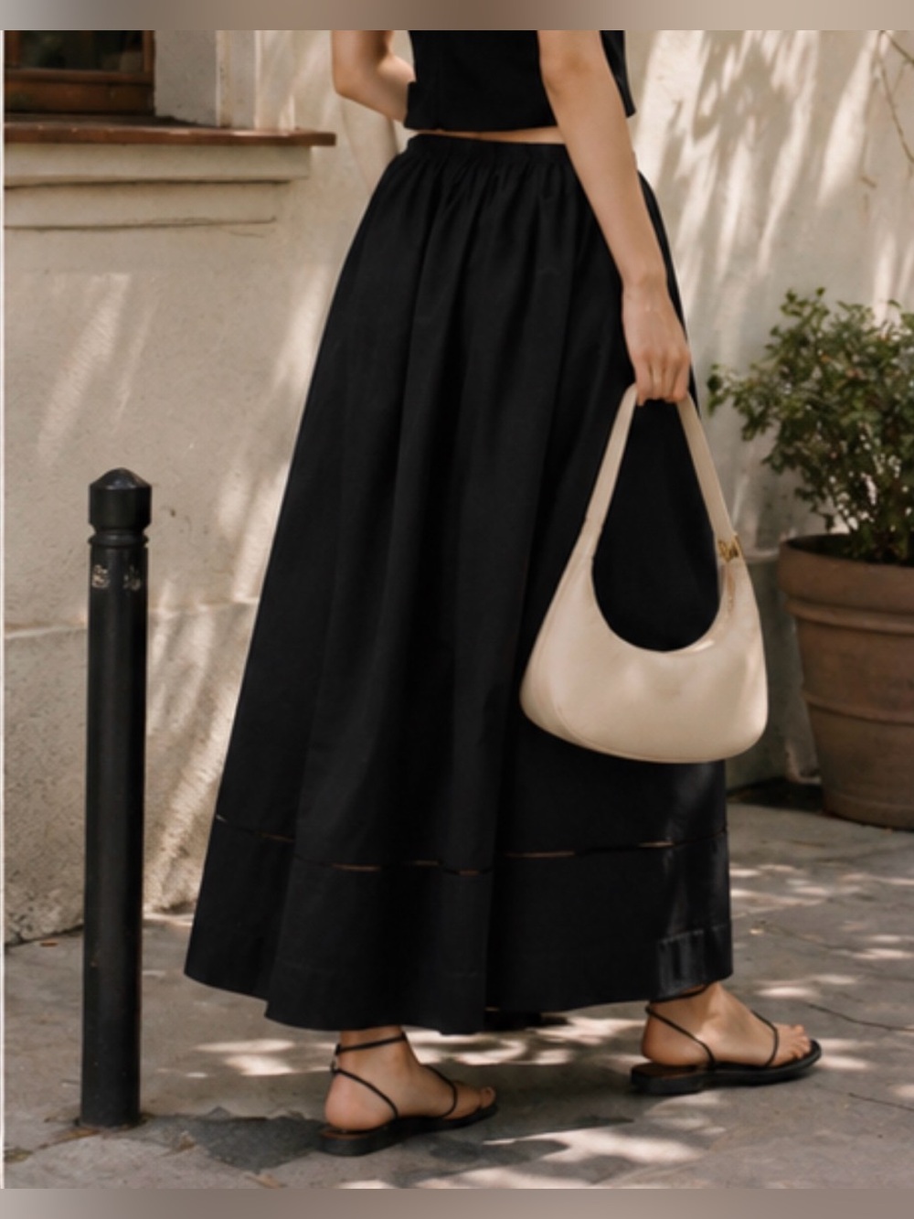 Reformation Cleo Skirt Maxi Skirt black color size S - Picture 2 of 7
